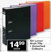 A4 Lever Arch File Assorted Colours-each