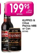 Klippies & Cola Premix NRB Or Can-24X275ml