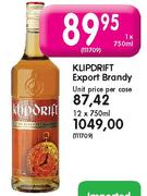 Klipdrift  Export Brandy-12X750ml