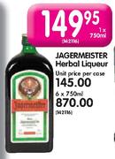 Jagermeister Herbal Liqueur - 6x750ml