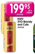 KWV 3YO Brandy and Cola - 24x330ml