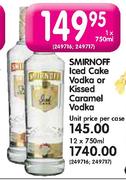 Smirnoff Iced Cake Vodka or Kissed Caramel Vodka - 12x750ml