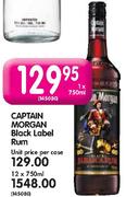 Captain Morgan Black Label Rum - 750ml