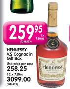 Hennessy V.S Cognac In Gift Box - 750ml