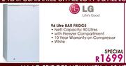 LG 96Ltr Bar Fridge