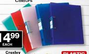 Croxley 2D Transparent Ring Binder Assorted Colours