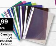 Croxley A4 Presentation Folder Assorted Colours
