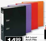 A4 Lever Arch File Assorted Colours
