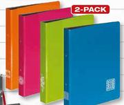 Croxley A4 Ring Binder 2 Pack Assorted Colours