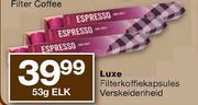 Luxe Filterkoffiekapsules Verskeidenheid-53g Elk