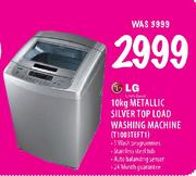LG Metallic Silver Top Load Washing Machine-10kg (T1003TEFT1)