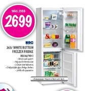 KIC White Bottom Freezer Fridge-263 Ltr (KB5027WH)
