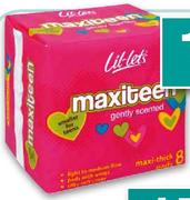 Lil-Lets Maxiten Sanitary Pads Soft/Dry-8's