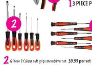 6 Piece 2 Colour Soft Grip Screwdriver Set