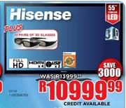 Hisense 55" (140cm) LED TV (55T36) + 10 Pairs of 3D Glasses