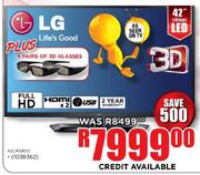 LG 42" (107cm) LED TV (42LM5800) + 4 Pairs of 3D Glasses