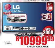 LG 47" (119cm) LED TV (47LM5800) + 4 Pairs of 3D Glasses