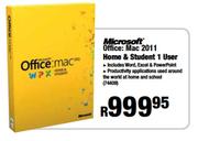 Microsoft Office:Mac 2011 Home & Student 1 User