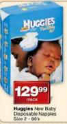 Huggies New Baby Disposable Nappies Size 2-66's Per Pack