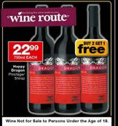 Happy Dragon Pintage Shiraz-750ml each