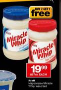 Kraft Mayonnaise/Miracle Whip, Assorted-887ml each