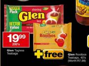 Glen Tagless Teabags-200's + Free Glen Rooibos Teabags-40's