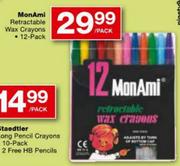 MonAmi Retractable Wax Crayons-12's