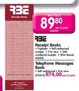 RBE Telephone Message Book Per 2 Pack