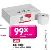 Aro Fax Rolls-80mm x 80m Per 6 Pack