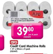 Aro Credit Card Machine Rolls Per 8 Pack