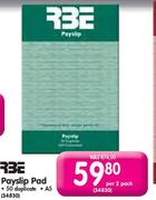 RBE Payslip Pad Per 2 Pack