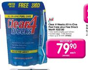 Hth Clear 4 Weeks All-In-One Pool Care Plus Free Shock Each