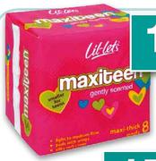Lit-Lets Maxiteen Sanitary Pads-8's