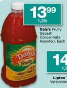 Daly's Fruity Squash Concentrate-1.25 Ltr Each