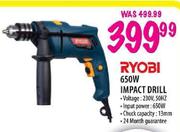  Ryobi Impact Drill-650W