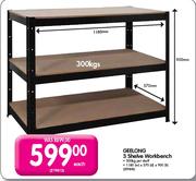 Geelong 3 Shelve Workbench-Each