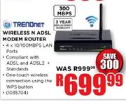 Trenonet Wireless N ADSL Modem Router