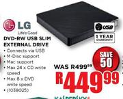LG DVD-RW USB Slim External Drive
