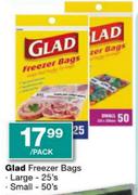 Glad Freezer Bags Large-25's Per Pack