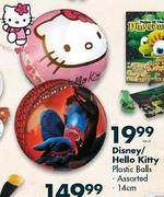 Disney/Hello Kitty Plastic Balls Assorted-14cm each