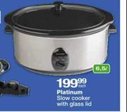 Platinum 6.5 Ltr Slow Cooker With Glass Lid-Each 