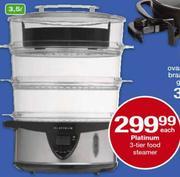 Platinum 3 Tier Food Steamer 3.5 Ltr-Each