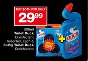 Toilet Duck Disinfectant-500ml & Toilet Duck Disinfectant-3x45g