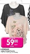 Legend Ladies Printed Poncho Size: sxl Each