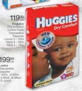 Huggies Dry Comfort Jumbo Pack Disposable Nappies Junior 5-58's Per Pack