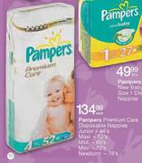 Pampers Premium Care Disposable Nappies Newborn-78's Per Pack
