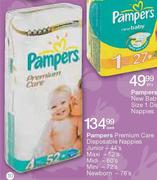 Pampers Premium Care Disposable Nappies Mini-72's Per Pack