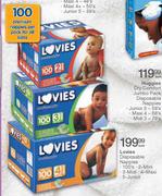 Lovies Disposable Nappies 5-Junior-100's Per Pack
