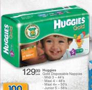 Huggies Gold Disposable Nappies Maxi 4+-50's Per Pack