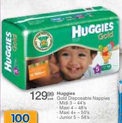 Huggies Gold Disposable Nappies Midi 3-44's Per Pack